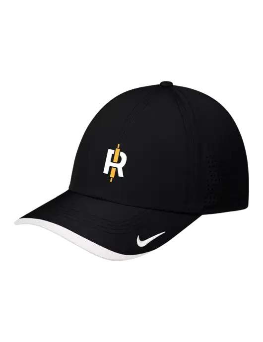 Nike Black/White Dri-FIT Perforated Performance Cap w/Rise Baking Logo