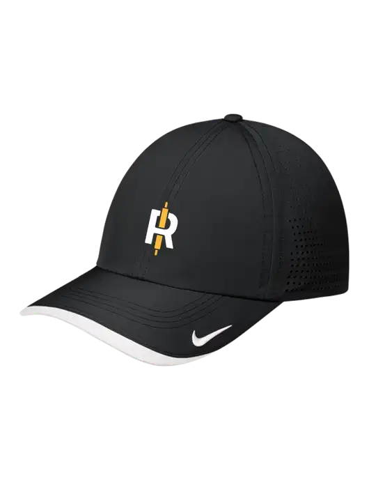 Nike Black/White Dri-FIT Perforated Performance Cap w/Rise Baking Logo