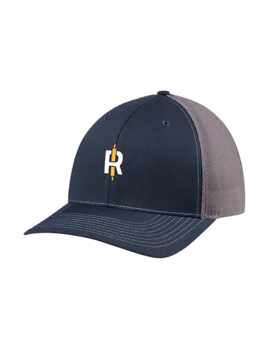 Richardson Adjustable Snapback Original 112 Trucker Cap Navy w/Charcoal Mesh w/Rise Baking Logo