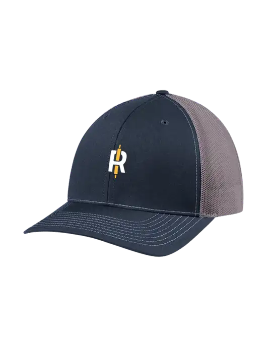 Richardson Adjustable Snapback Original 112 Trucker Cap Navy w/Charcoal Mesh w/Rise Baking Logo
