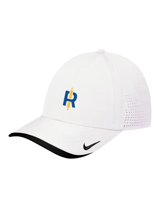 Nike White/Black Dri-FIT Perforated Performance Cap w/Rise Baking Logo