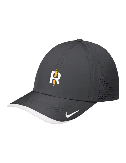 Nike Dark Grey/White Dri-FIT Perforated Performance Cap w/Rise Baking Logo