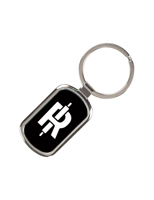 Black Laserable Rectangle Keychain w/Rise Baking Logo