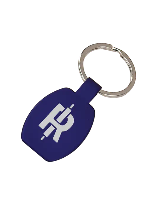 Royal Laserable Rounded Rectangle Keychain w/Rise Baking Logo