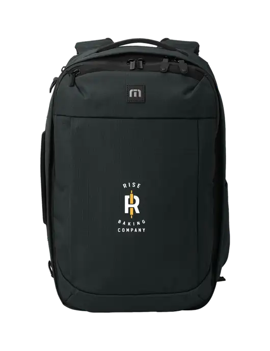 TravisMathew Black Convertible Backpack w/Rise Baking Logo