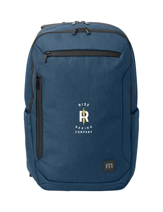 TravisMathew Heather Navy Duration Backpack w/Rise Baking Logo
