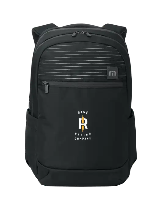 TravisMathew Black Approach Backpack w/Rise Baking Logo