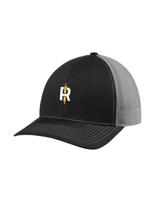 Richardson Adjustable Snapback Original 112 Trucker Cap Black w/Charcoal Mesh w/Rise Baking Logo