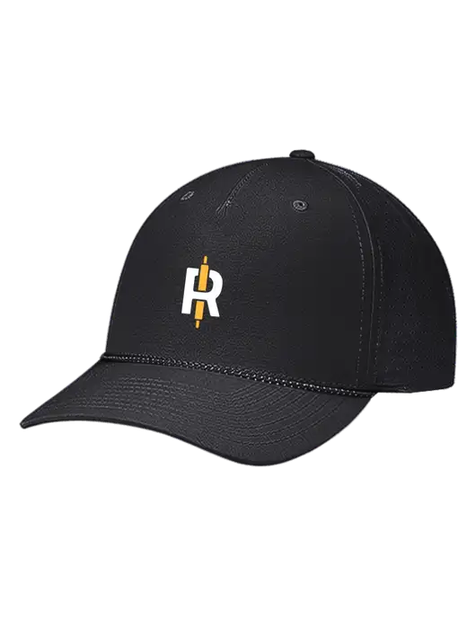 Richardson Laser Perf Performance Black/Black-Grey Rope Cap w/Rise Baking Logo