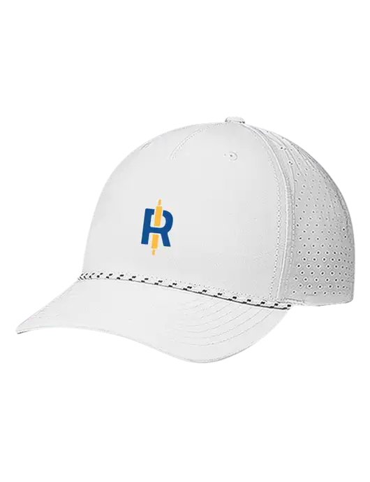 Richardson Laser Perf Performance White/White-Black Rope Cap w/Rise Baking Logo