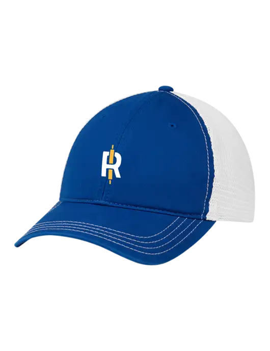 Richardson 111 Garment Washed Trucker Cap Royal w/White Mesh w/Rise Baking Logo