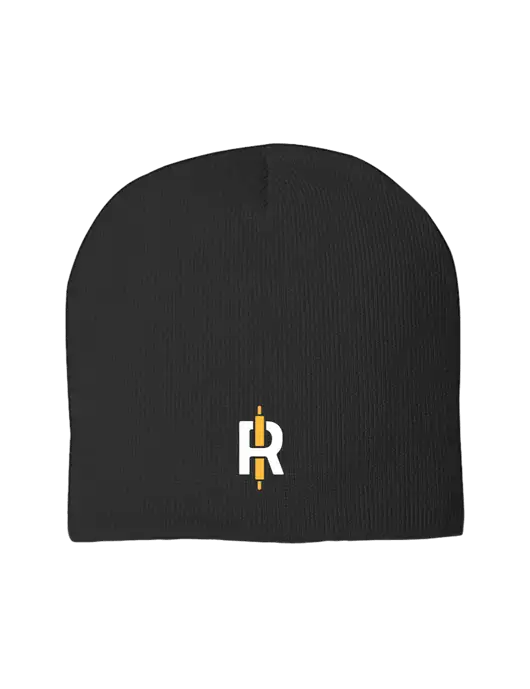 Solid Black Element Knit Beanie w/Rise Baking Logo
