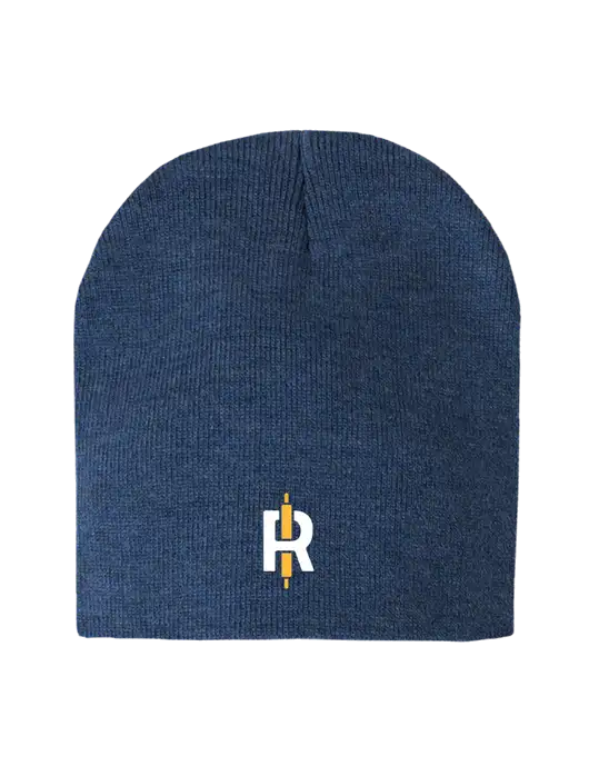 Dark Royal Heather Element Knit Beanie w/Rise Baking Logo