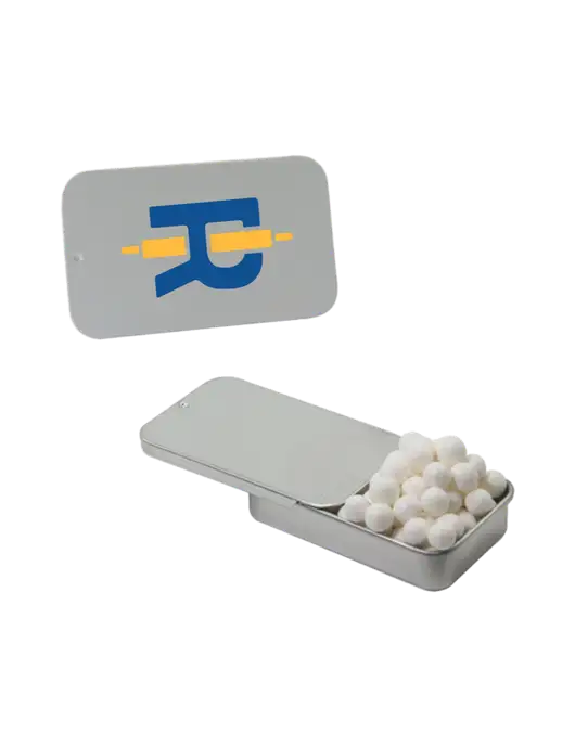 Signature Peppermints In Silver Slider Tin w/Rise Baking Logo
