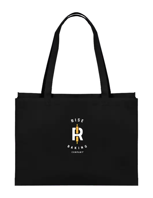 Eco Reusable Black Tote w/Rise Baking Logo