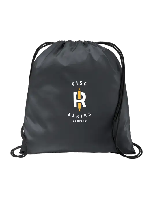Drawstring  Graphite Grey Cinch Pack w/Rise Baking Logo