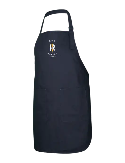 Full-Length Black Apron With Pockets w/Rise Baking Logo